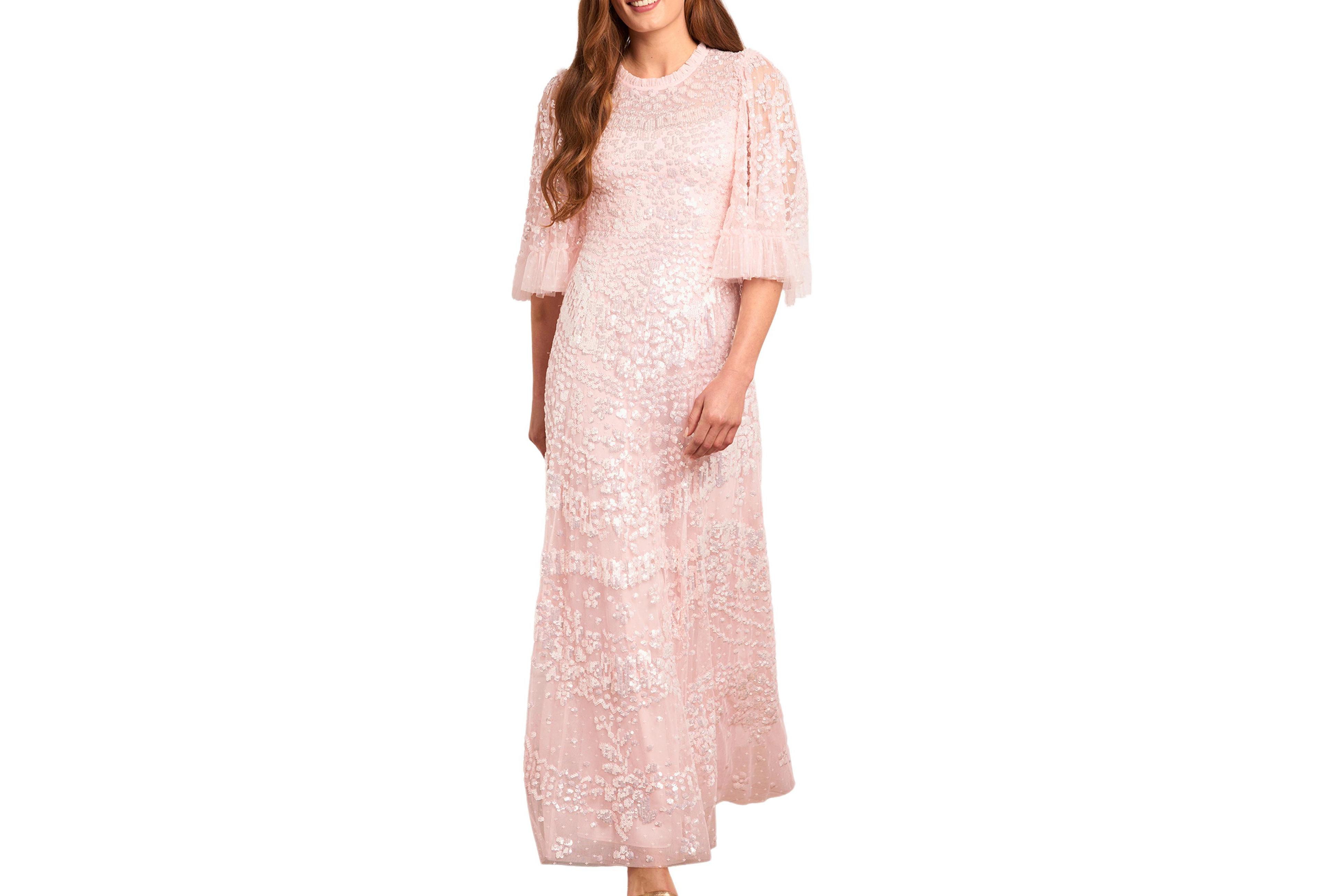 Needle & Thread Women's Anais Sequin 3/4 Sleeve Maxi Gown
