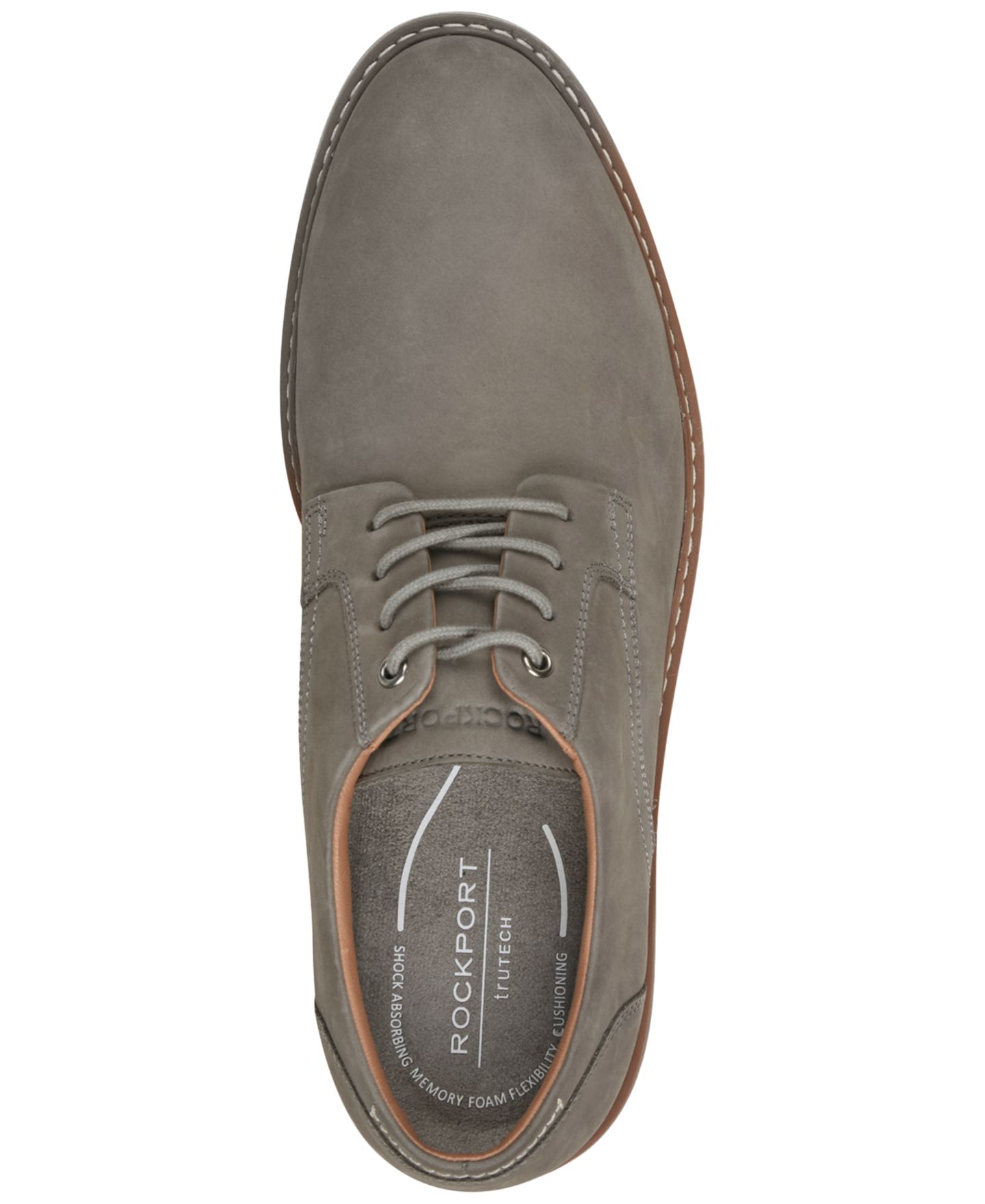 Мужские туфли Rockport Foley Casual Oxfords, цвет: Серый нубуковый — фото 4
