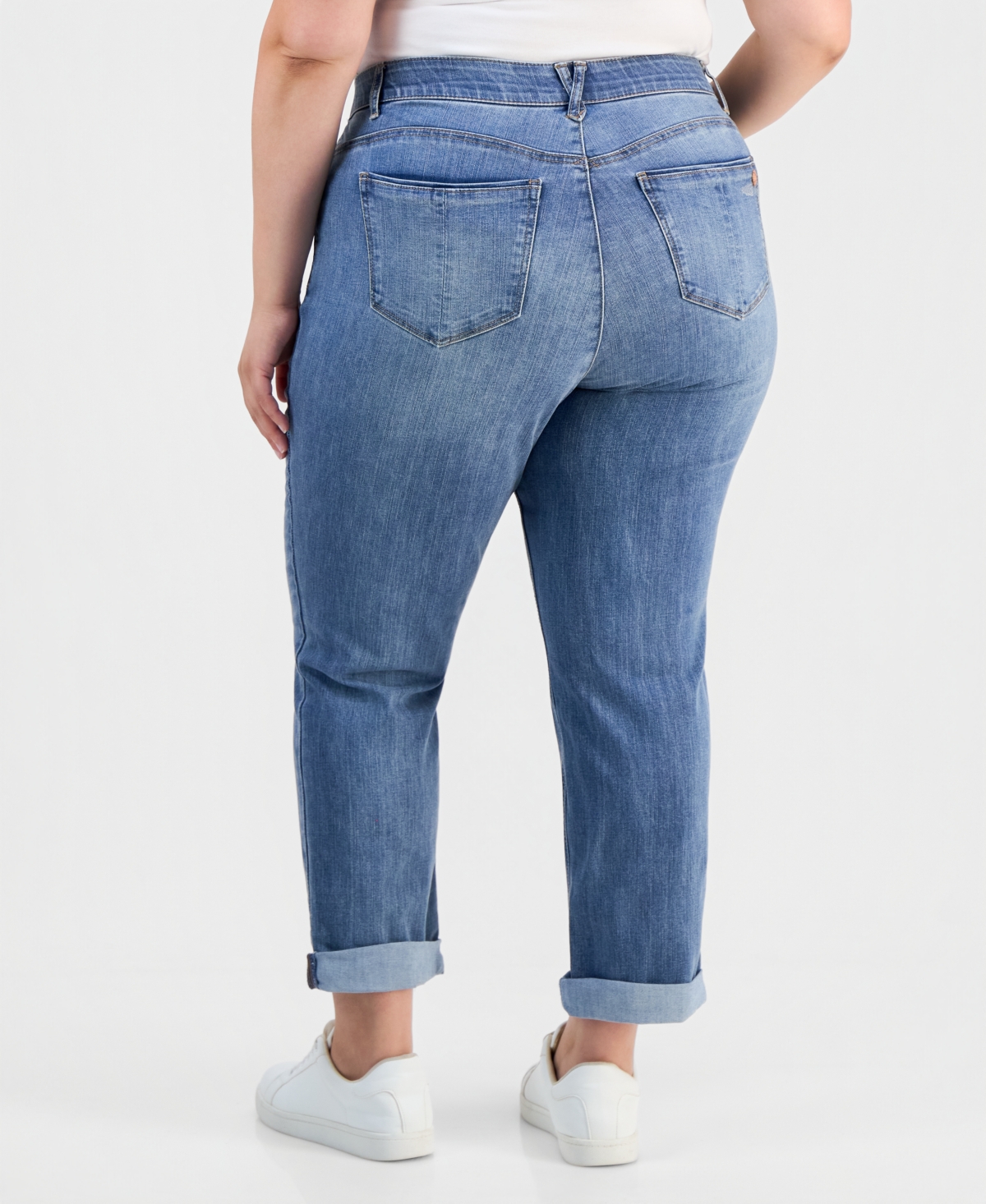 Democracy Plus Size Girlfriend Absolution Straight-leg Jeans In Blue