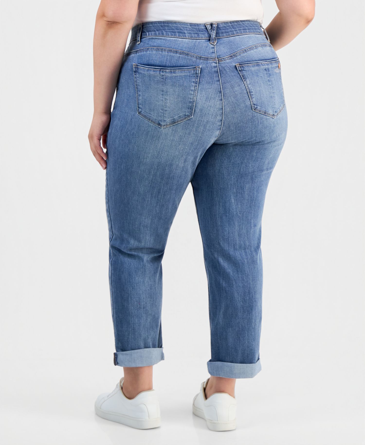 Plus Size Girlfriend AbSolution Straight-Leg Jeans