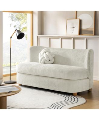 Pearce 63 Modern Upholstered Boucle Curved Loveseat Sofa.