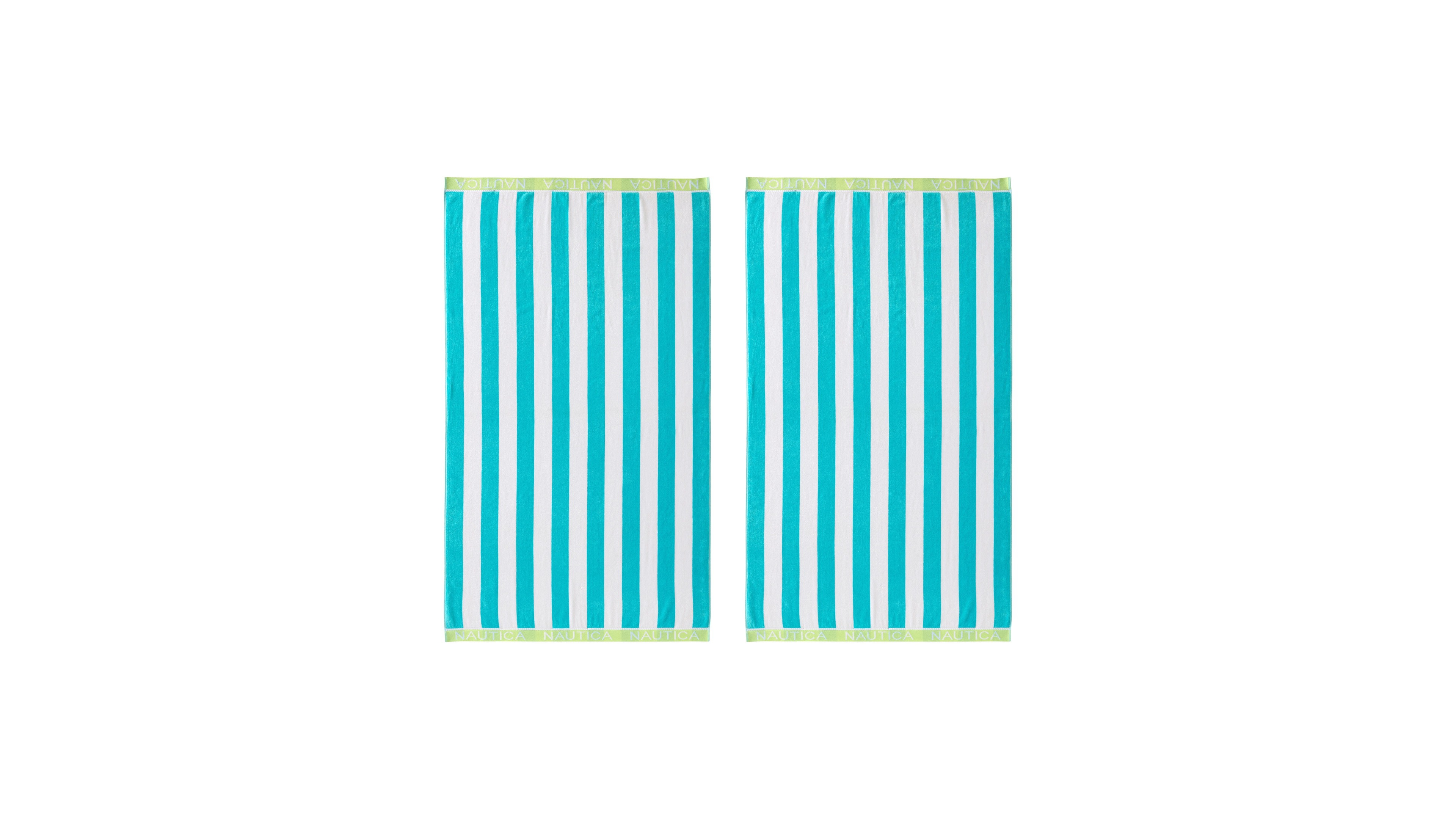 Nautica Classic Cabana Yarn Dyed Cotton 2-Piece Beach Towel Set