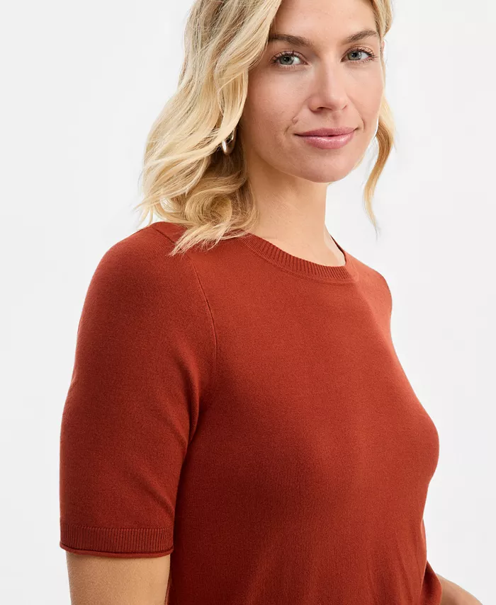Women's Elbow-Sleeve Crewneck Sweater - thumbnail 7
