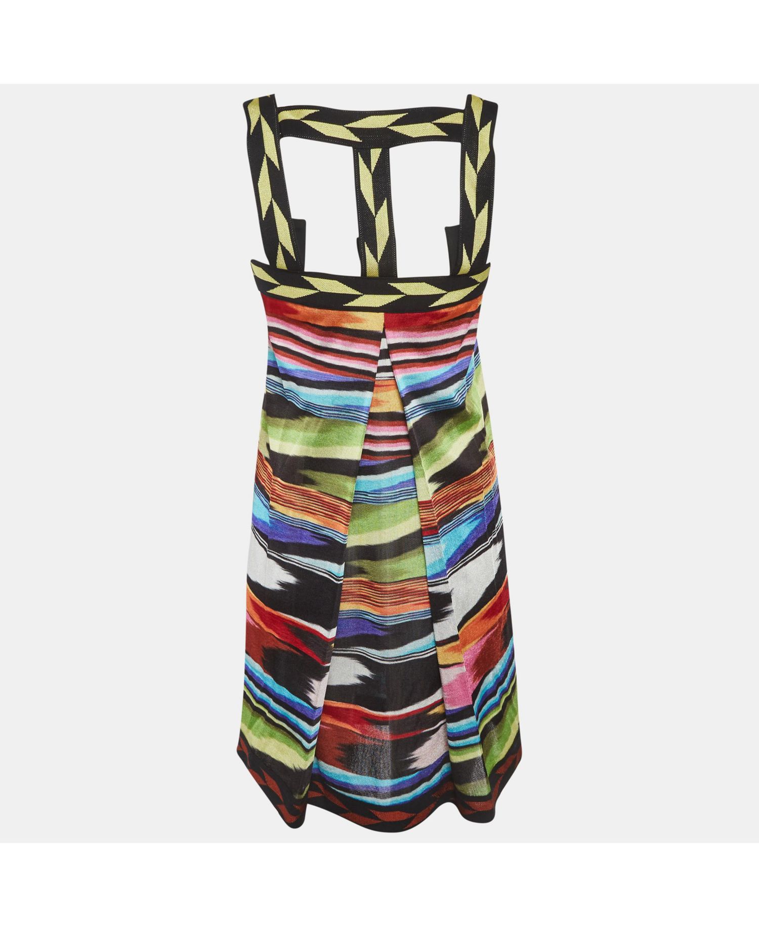 Women's Multicolour Stripe Knit Strappy Mini Dress