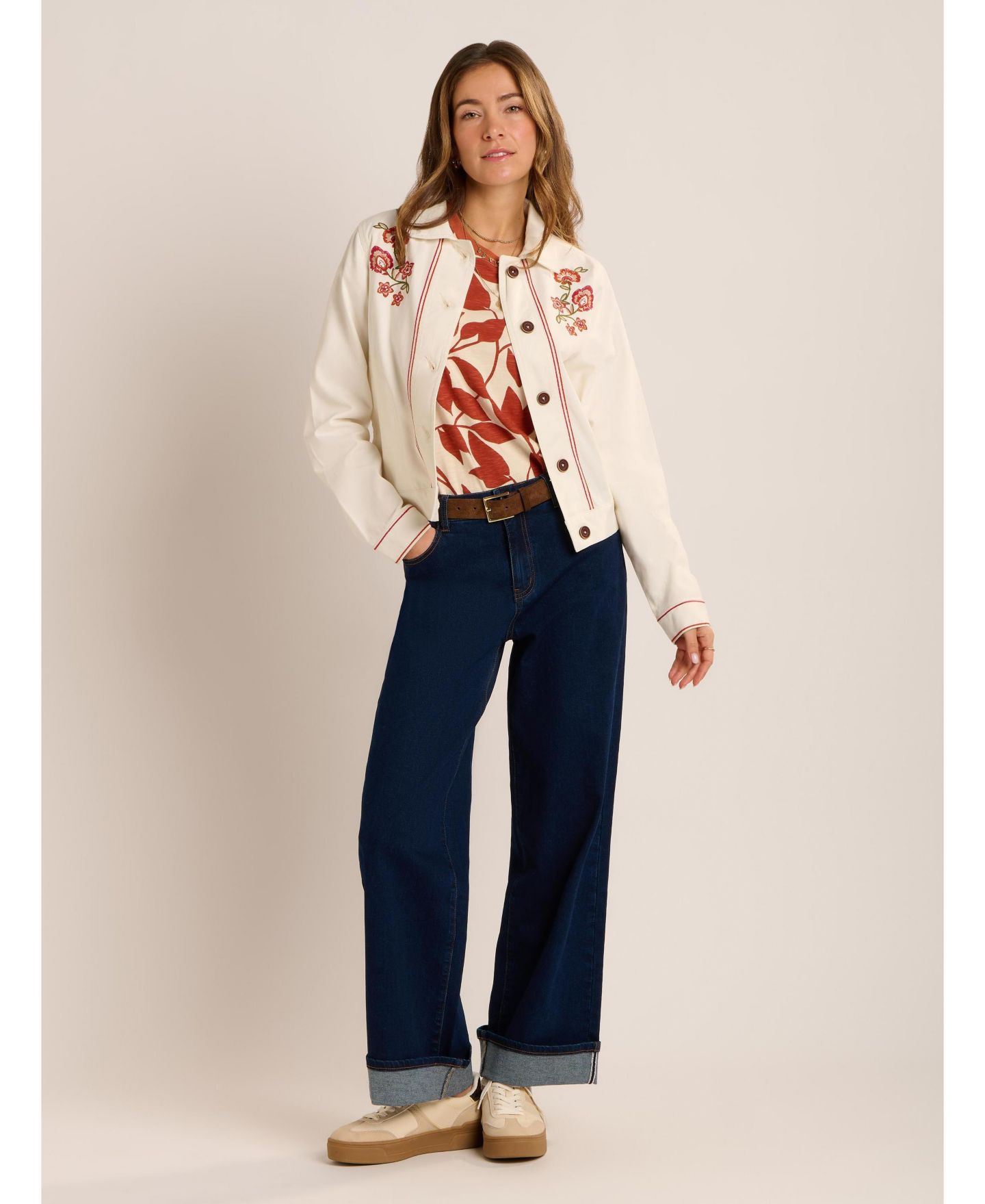 Женская куртка Brakeburn Celestina Floral Embroidery, цвет: Кремовый — фото 7