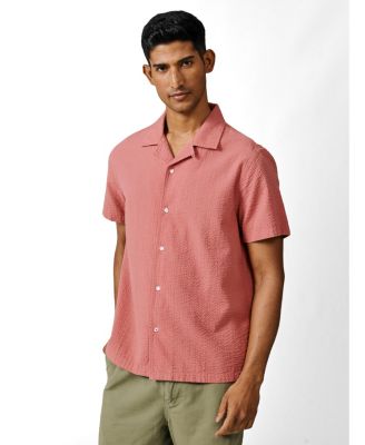 Men's Seersucker Linen Short Sleeve Shirt