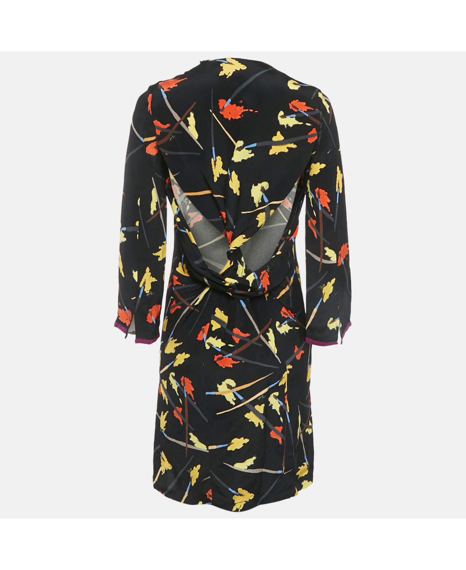 Women's Brush Print Silk Mini Dress