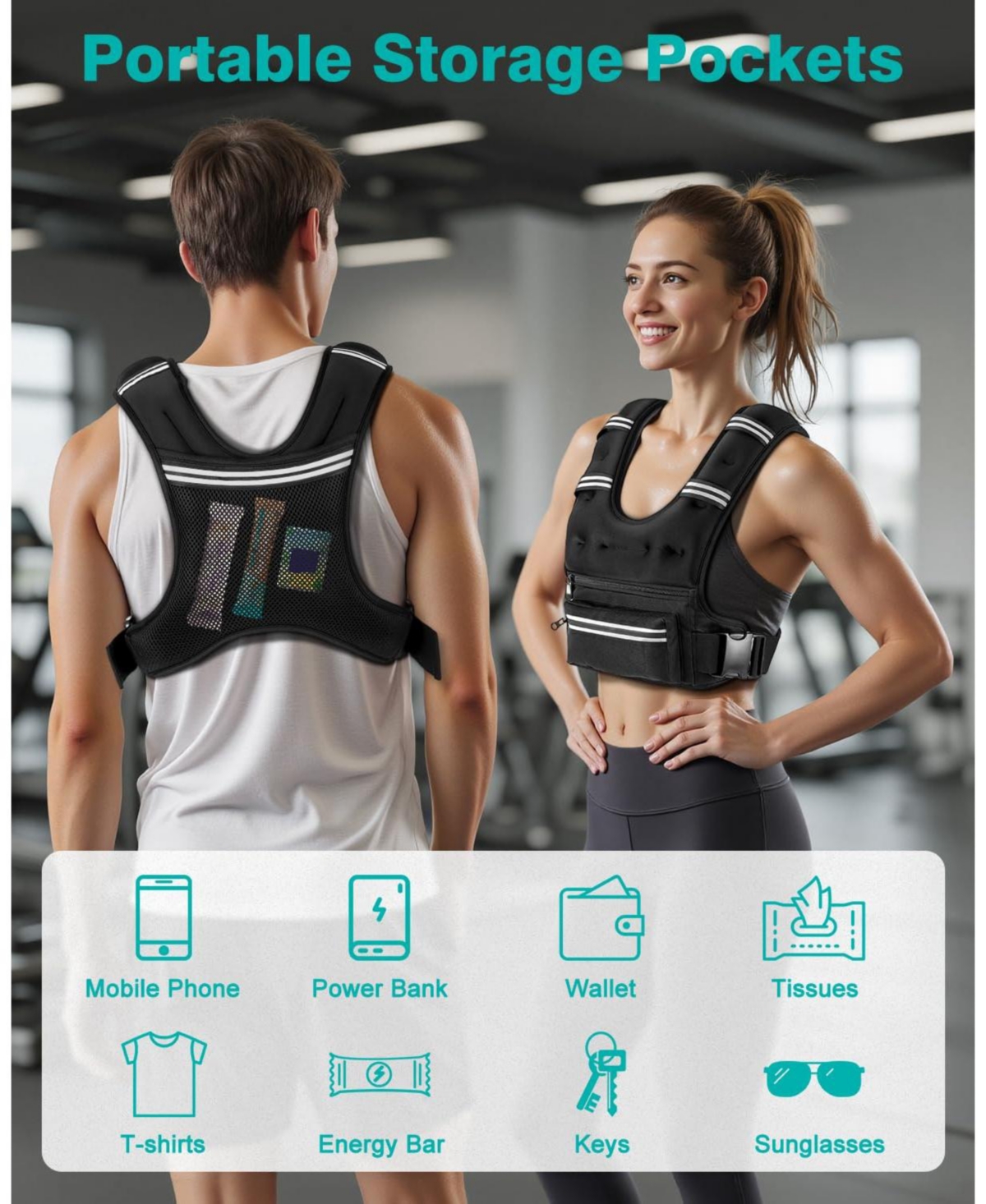 Aofar Weighted Vest Adjustable Straps Reflective Running Workout