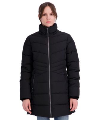 Women's Faux Fur Trim Hooded Puffer Coat