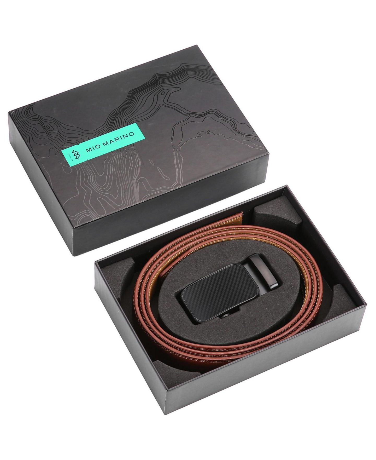 Мужской ремень Mio Marino Diagonal Weave Ratchet Belt, цвет: Hickory — фото 4
