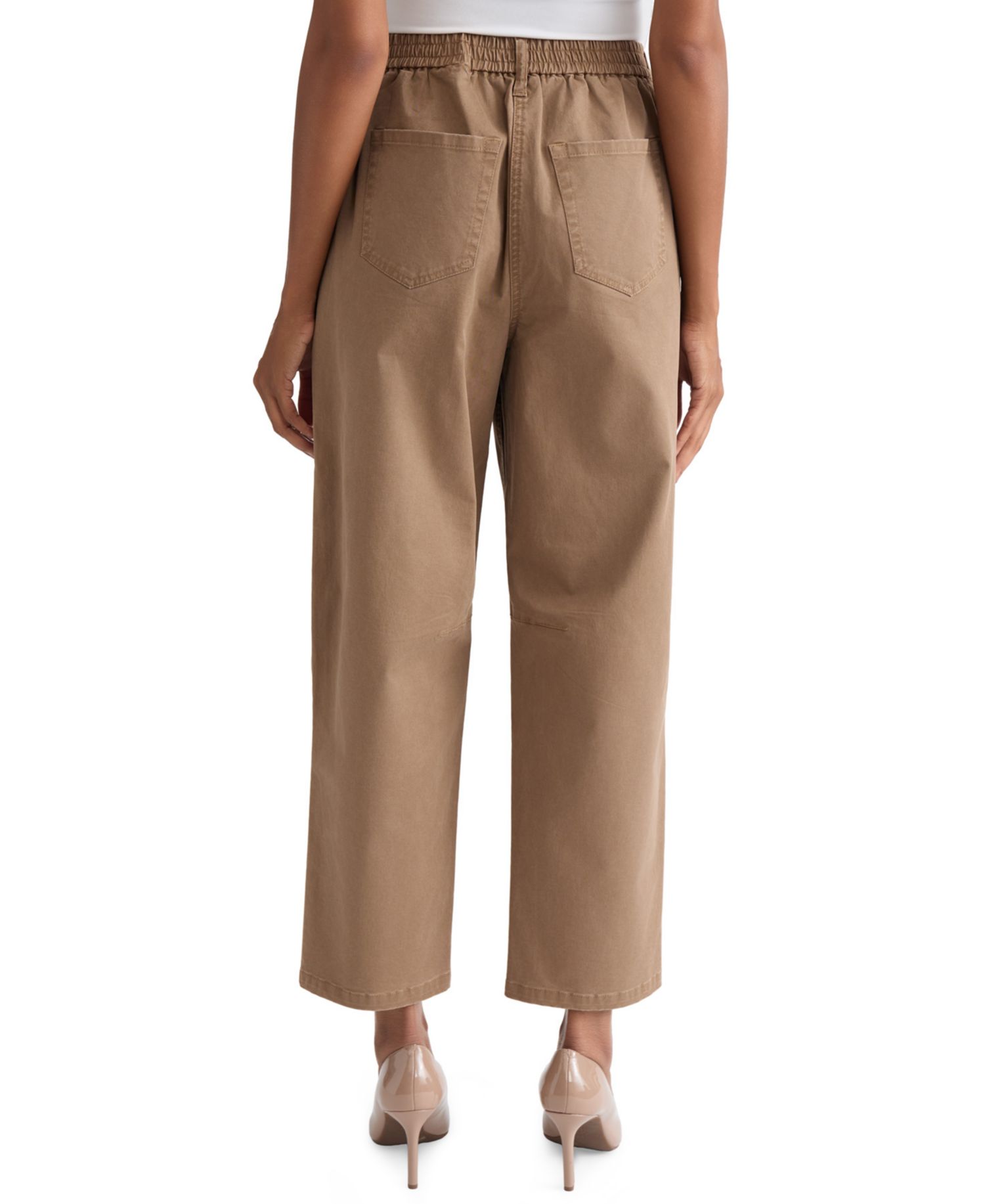Women's Mid-Rise Barrel-Leg Twill Jeans