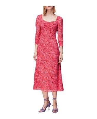 Women's Diagonal Leopard Midi Dress