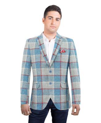Men's Slim Fit Plaid Sports Blazer