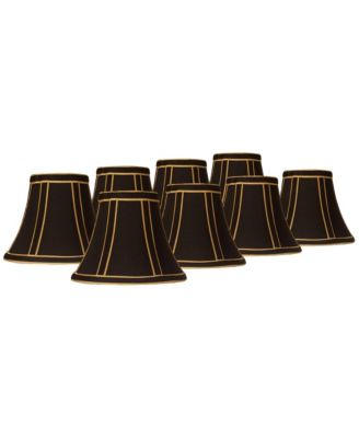 Set of 8 Empire Lamp Shades Trim Small 3" Top x 6" Bottom x 5" High Candelabra Clip-On Fitting