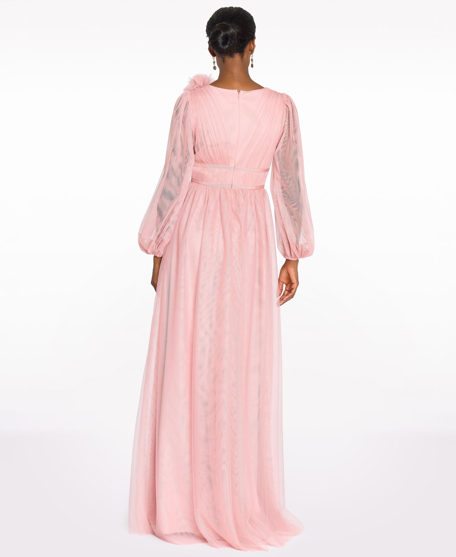 Women's Tulle Flower A-Line Gown