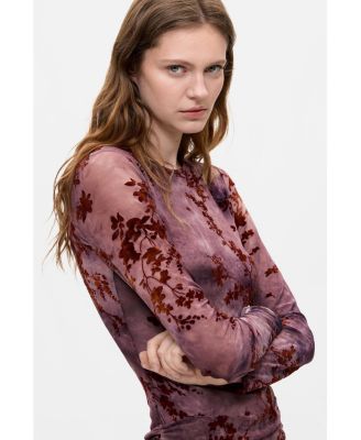 Women's Asymmetric flocked dress