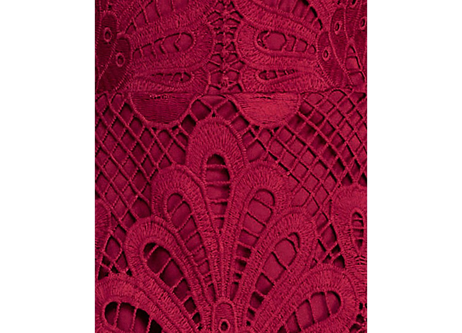 Juniors' Embroidered Lace Dress with Long-Sleeve and Scallop-Hem