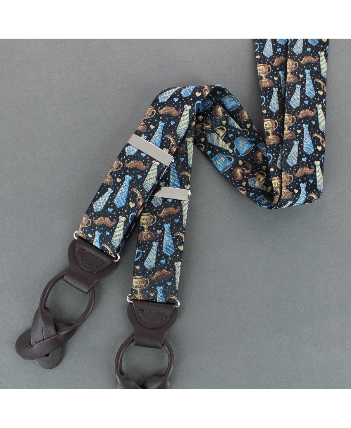 Trafalgar Men's Father Knows Best Silk Button End Suspenders
