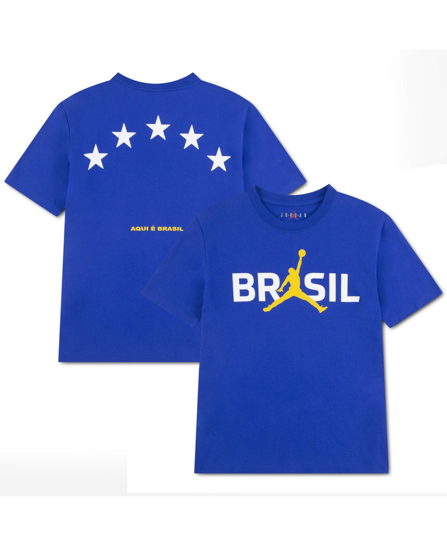 Big Boys and Girls Royal Brazil National Team 5-Star Logo T-Shirt