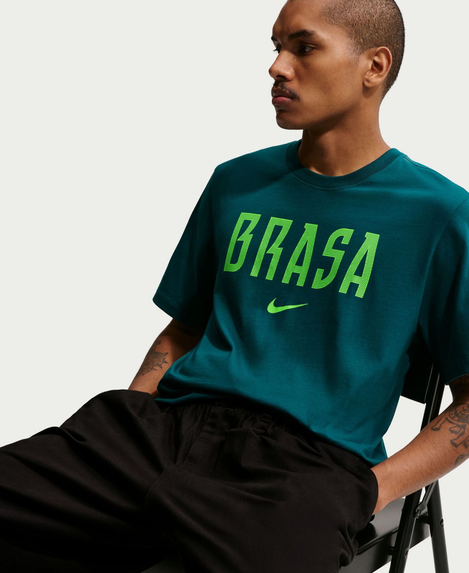 Men's Green Brazil National Team Wordmark T-Shirt