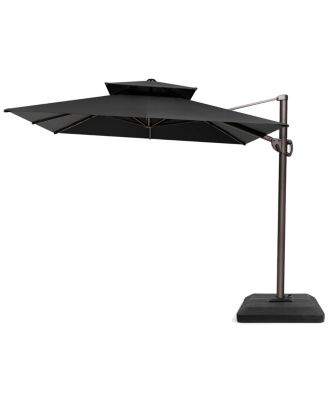 Outdoor Patio Double Top 9X12Feet Aluminum Cantilever Umbrella with Umbrella Base