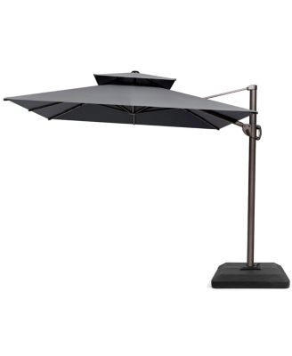 Outdoor Patio Double Top 9X12Feet Aluminum Cantilever Umbrella with Umbrella Base