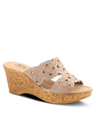 Women's Flamyo Slide Sandal with Leather Upper