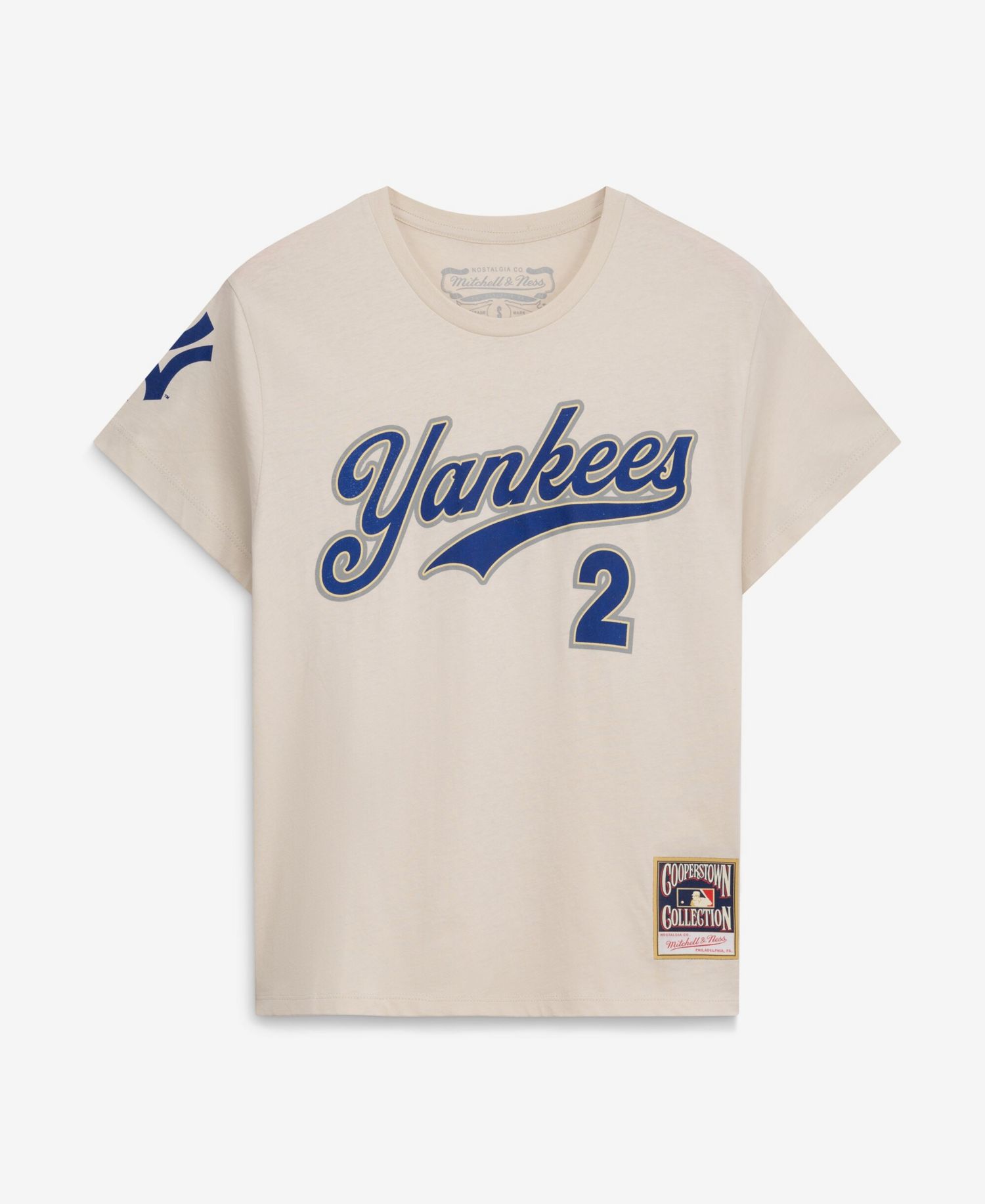 Women's Derek Jeter Cream New York Yankees Cooperstown Name & Number Throwback T-Shirt