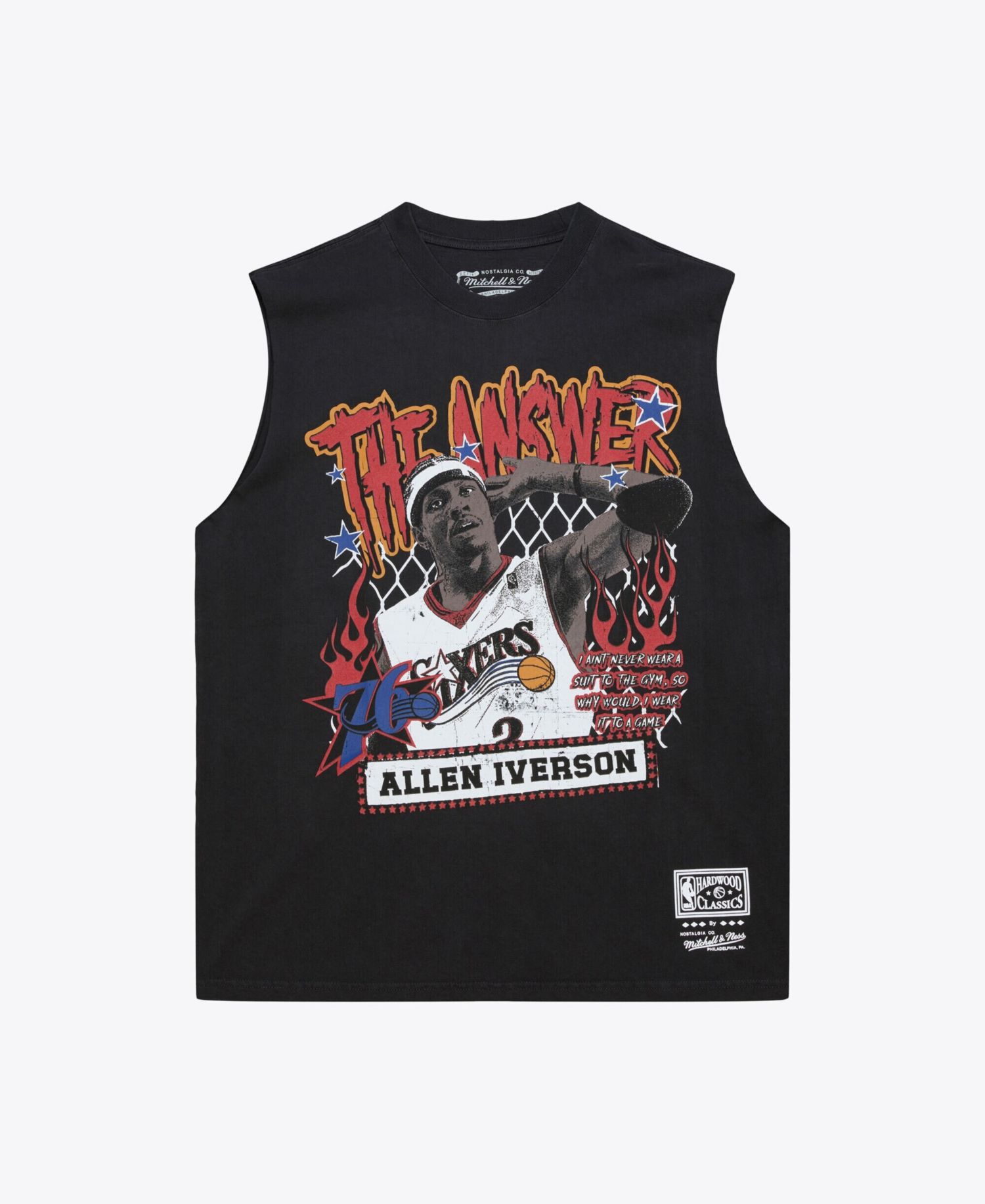 Men's Allen Iverson Black Philadelphia 76ers Best in Class Tank Top
