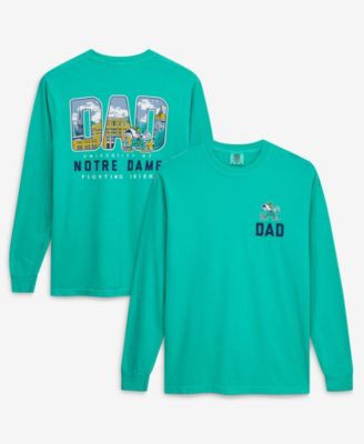 Men's Green Notre Dame Fighting Irish Father's Day Campus Drawing Long Sleeve T-Shirt