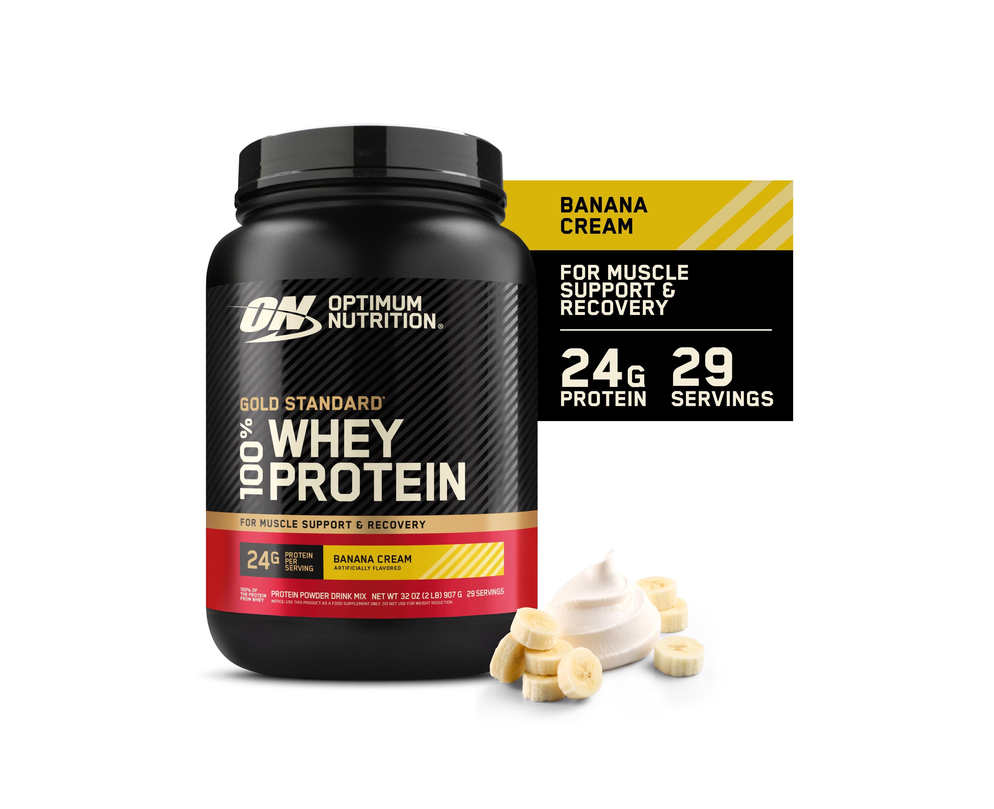Optimum Nutrition Gold Standard 100% Whey Protein Powder, Banana Cream, 2 Pound (Packaging May Vary)