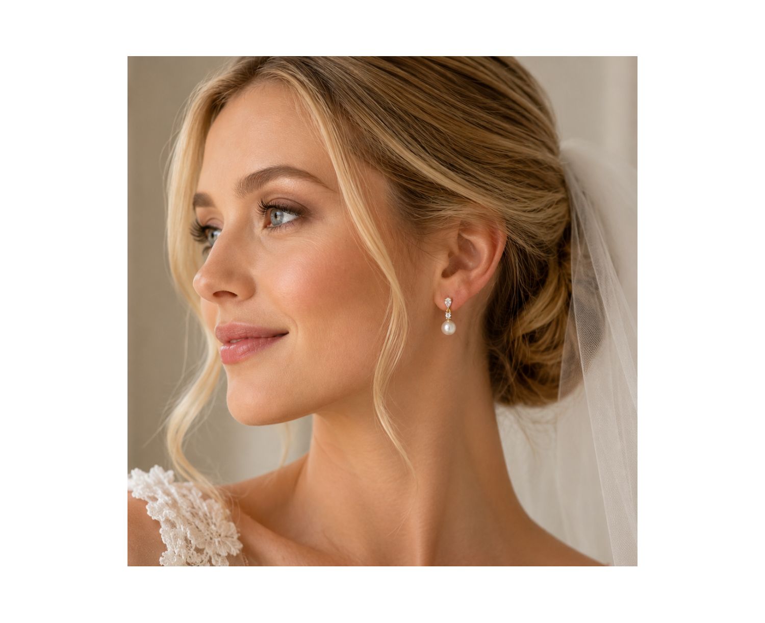 Pear Cut Cubic Zirconia Faux Pearl Drop Earrings