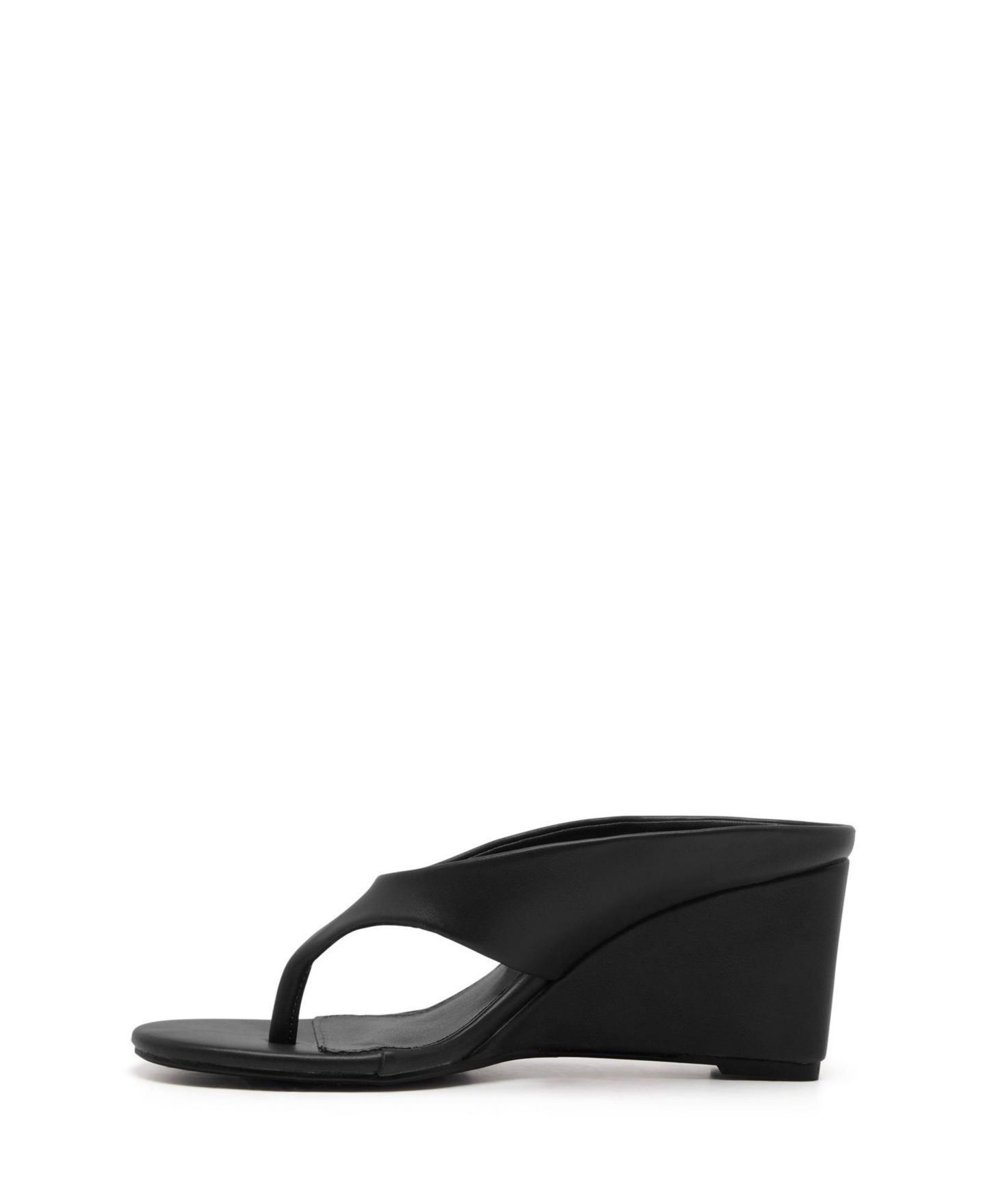 Женские туфли Therapy Australia Sera Round Toe Wedge Thong Heel, цвет: Чёрный гладкий — фото 4