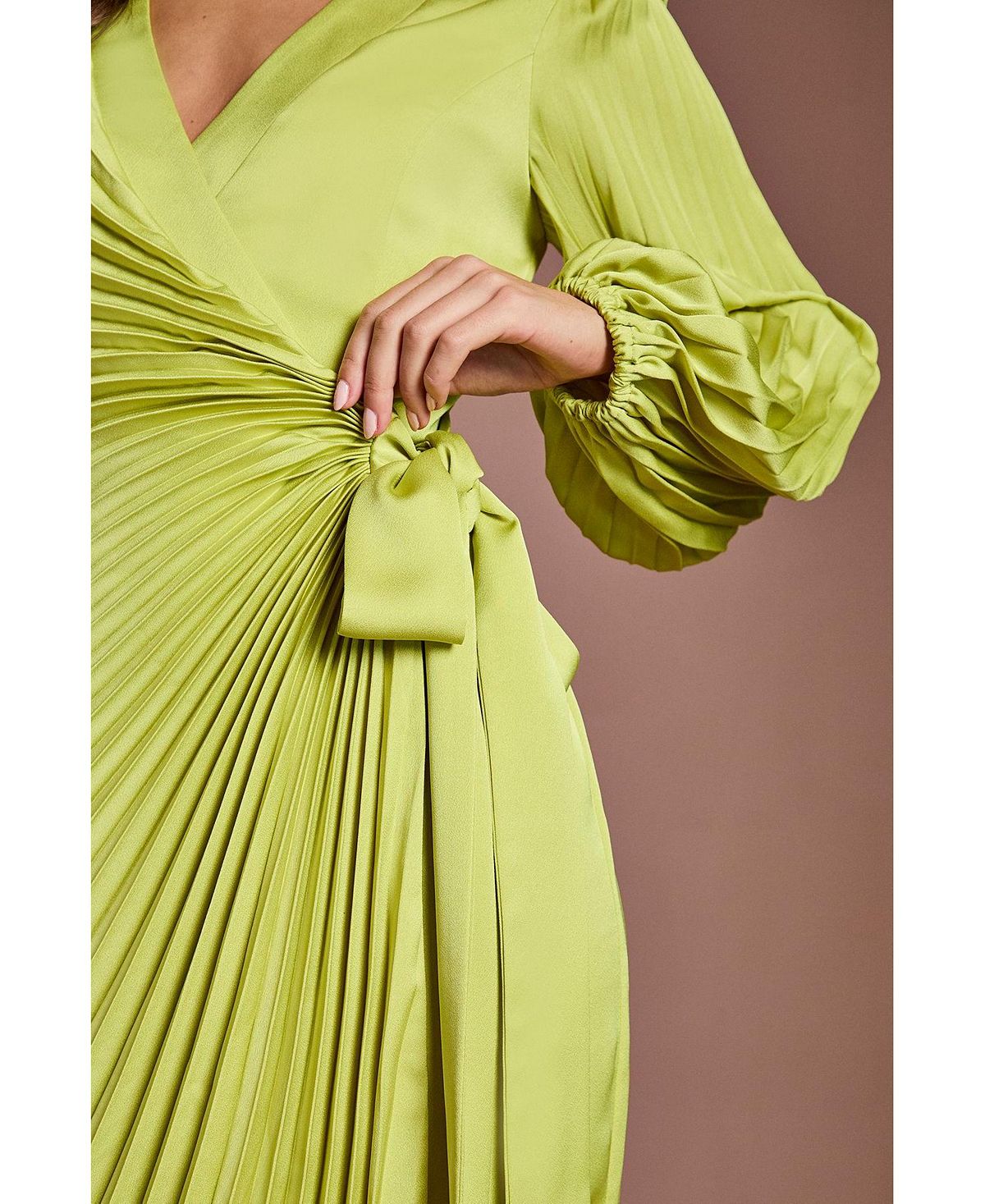 Coast Women's Satin Long Sleeve V-Neck Wrap Dress view 4 — MAYCSS fashion products