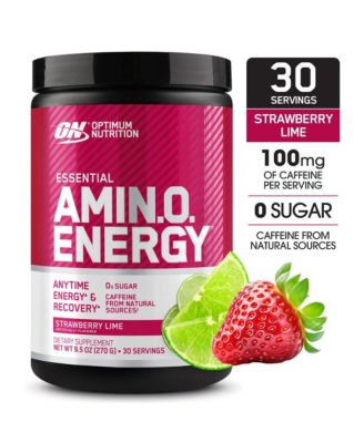 Amino Energy, Pre Workout with Tea, BCAA, Amino Acids, Keto Friendly, Coffee Extract, Strawberry Lime, 30 Servings