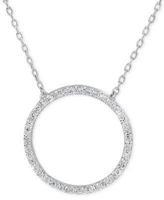 Giani Bernini - Cubic Zirconia Circle Pendant Necklace in Sterling Silver