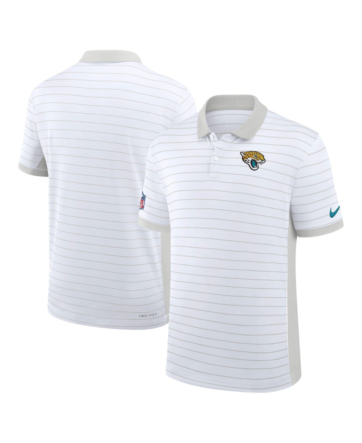 Nike Men's White Jacksonville Jaguars Sideline Victory Stripe Dri-fit Polo Shirt