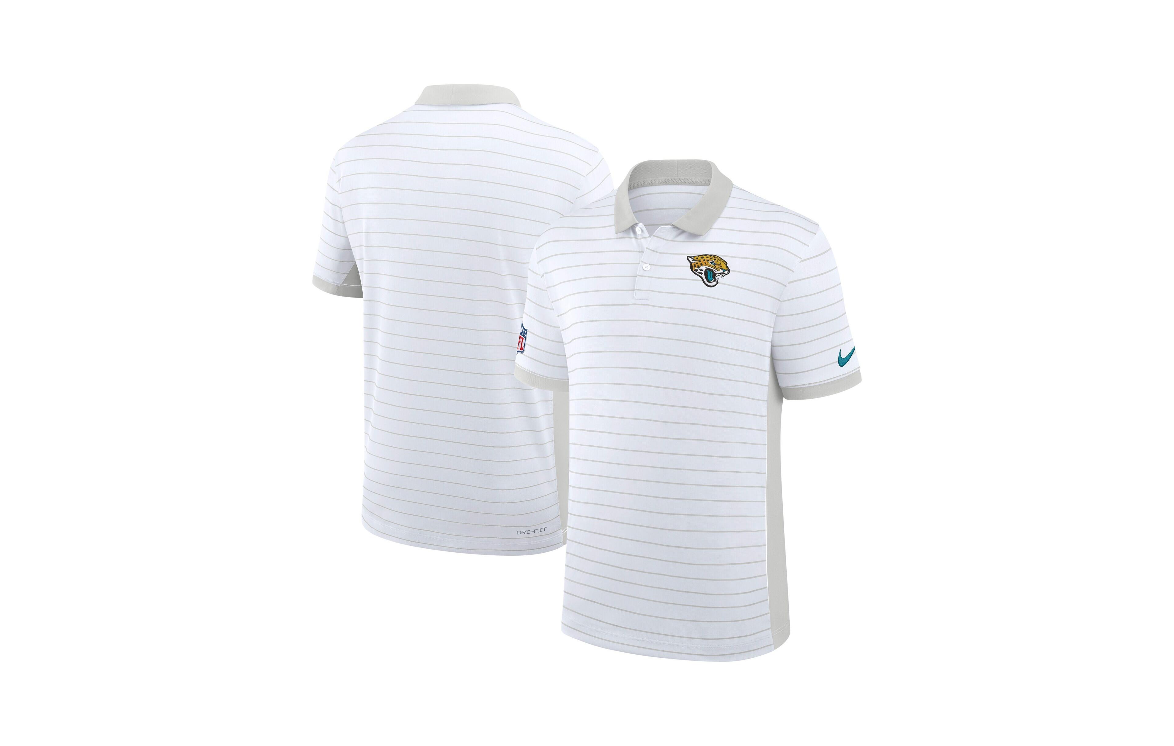 Nike Men's White Jacksonville Jaguars Sideline Victory Stripe Dri-fit Polo Shirt