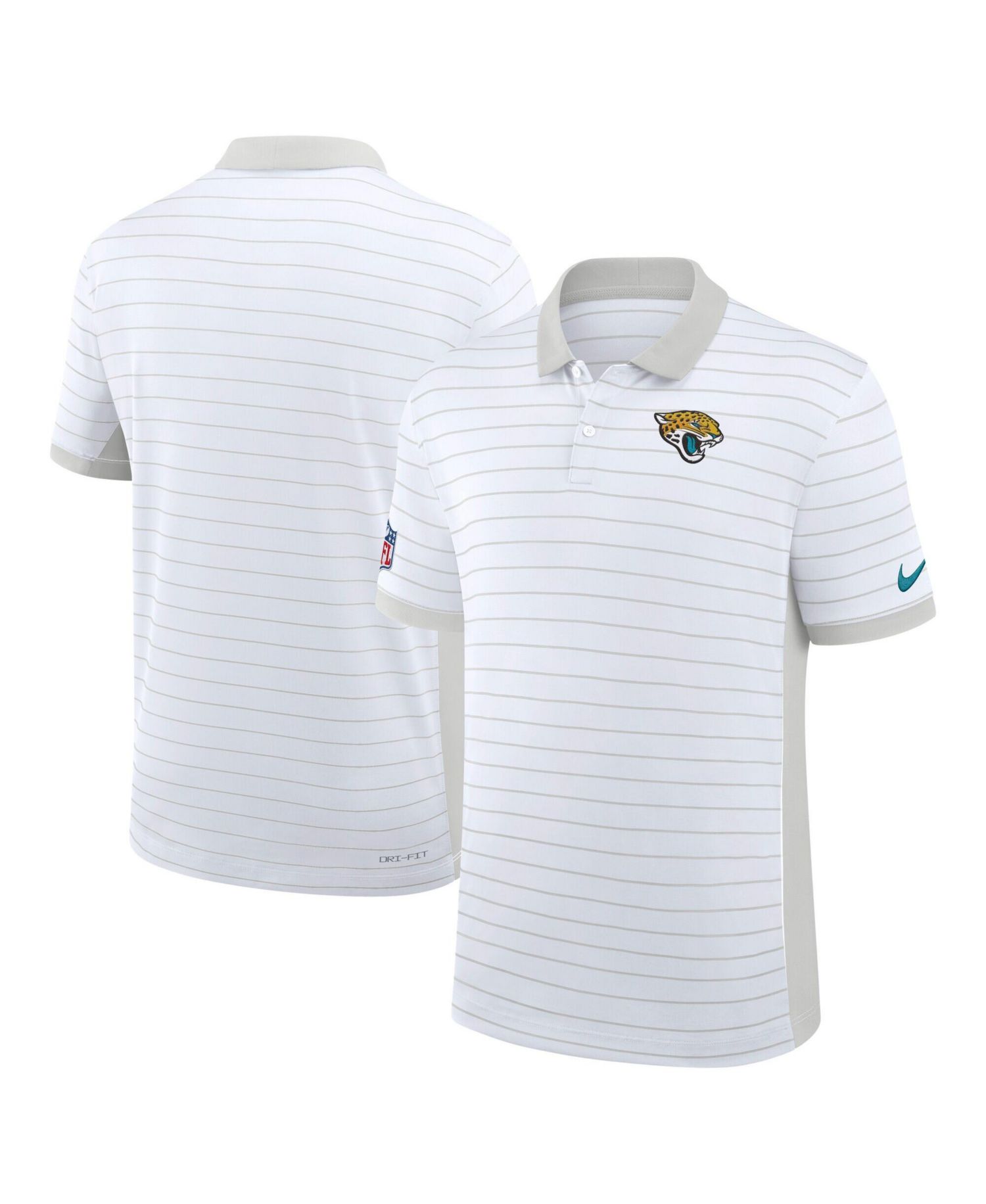 Men's White Jacksonville Jaguars Sideline Victory Stripe Dri-FIT Polo Shirt