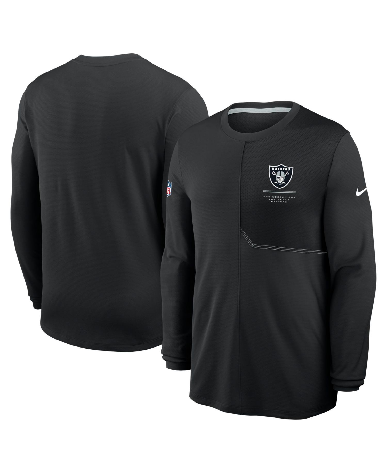 Men's Black Las Vegas Raiders Sideline Coaches UV Dri-FIT Long Sleeve T-Shirt