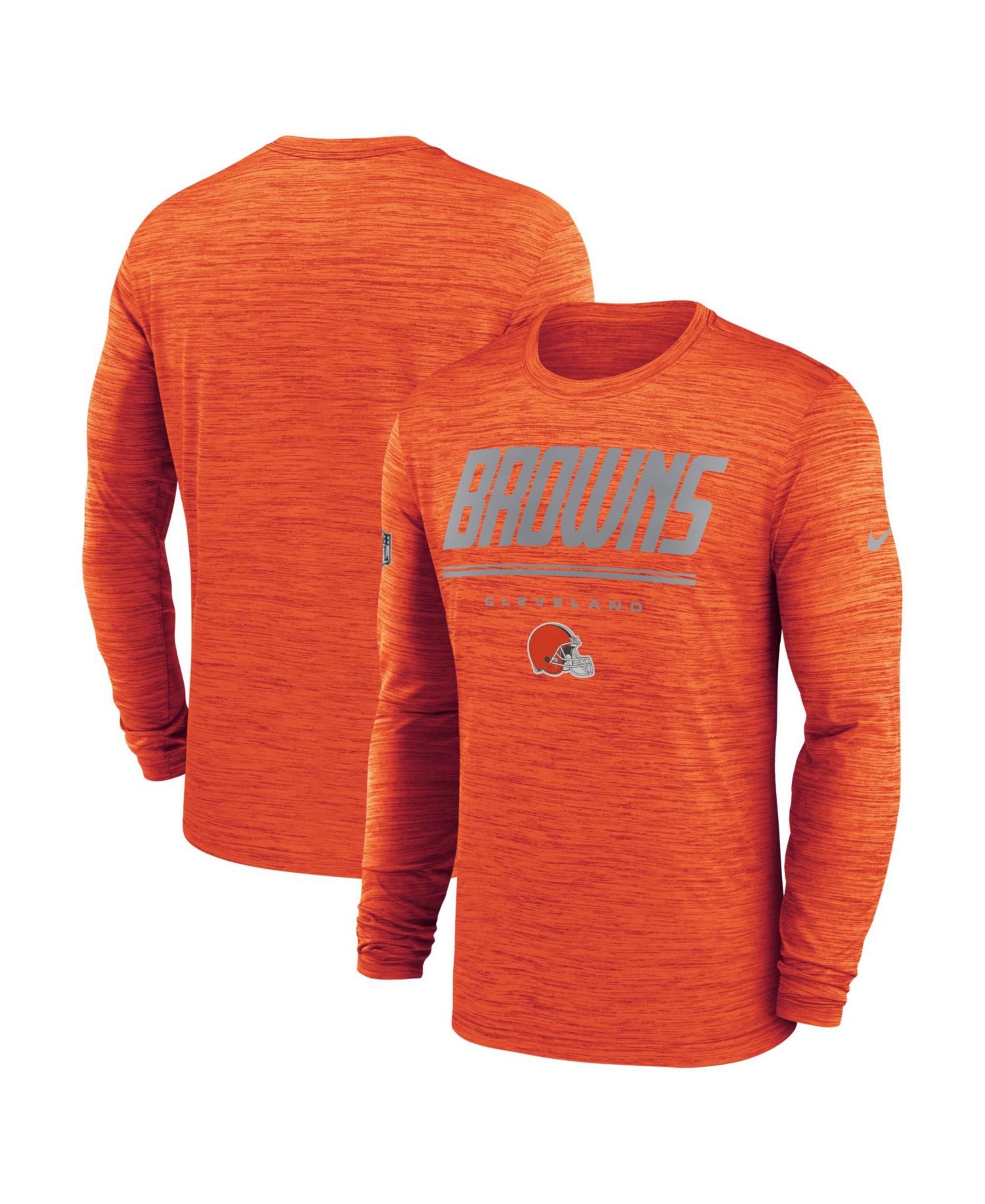 Men's Orange Cleveland Browns Sideline Offensive Transition Velocity Dri-FIT Long Sleeve T-Shirt