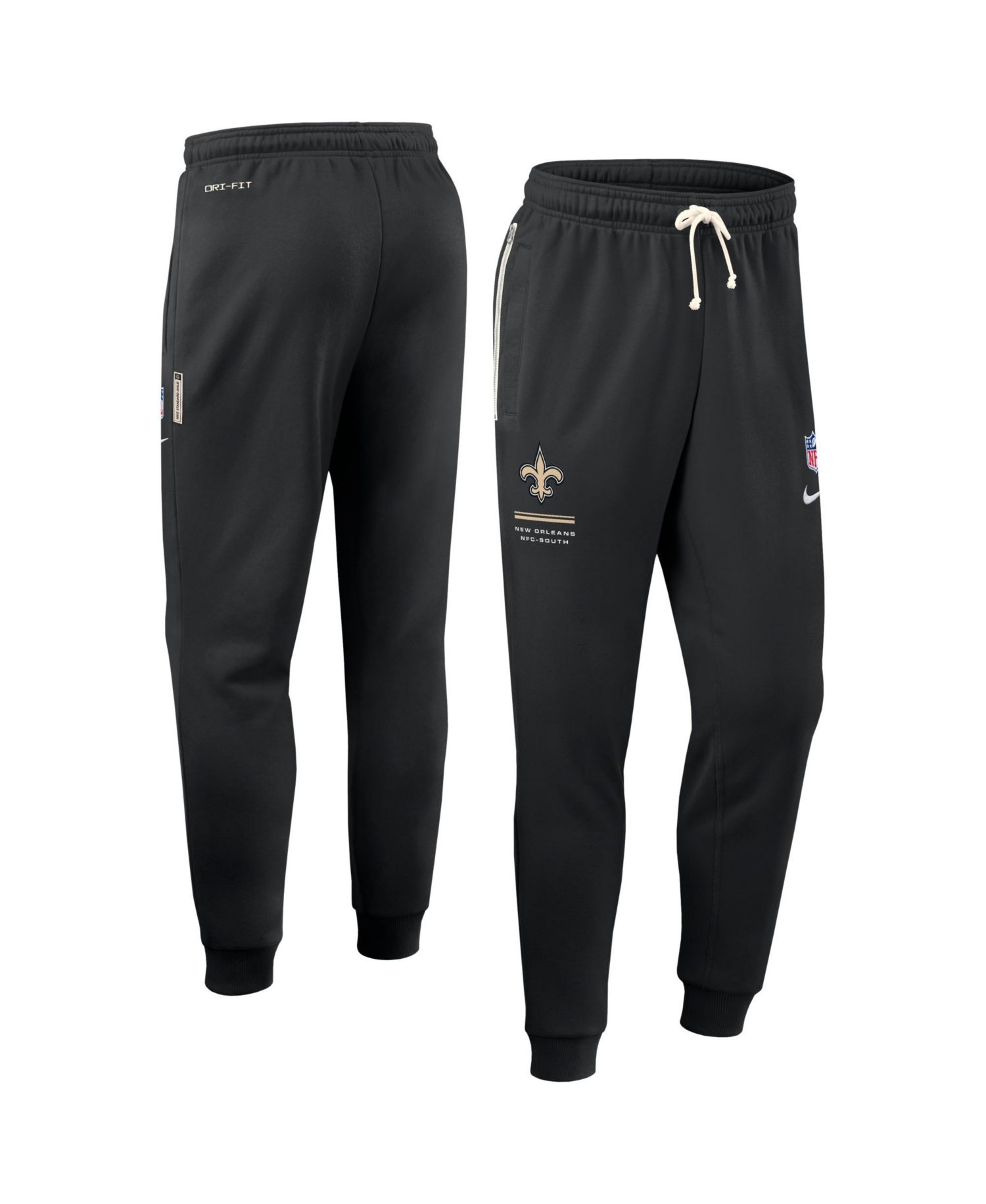 Men's Black New Orleans Saints Sideline Standard Issue Dri-FIT Taper Pants
