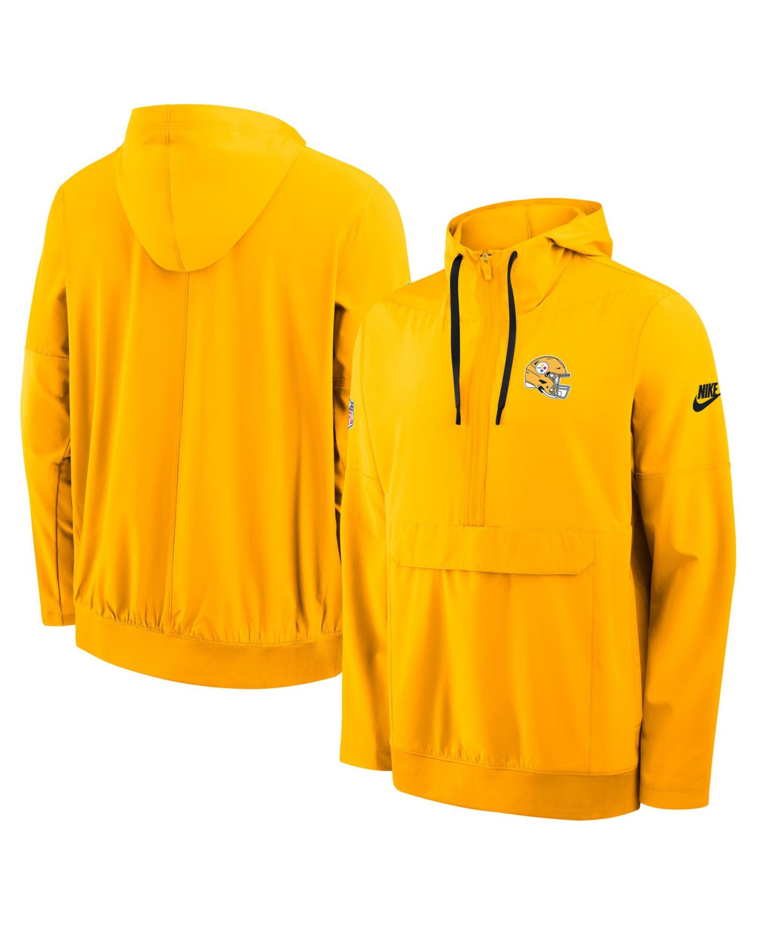 Men's Gold Pittsburgh Steelers Alt Anorak Half-Zip Hooded Jacket