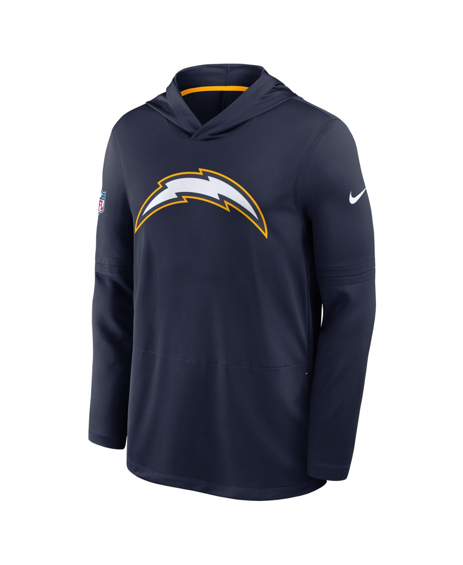 Men's Navy Los Angeles Chargers Sideline Dri-FIT Long Sleeve Hooded T-Shirt