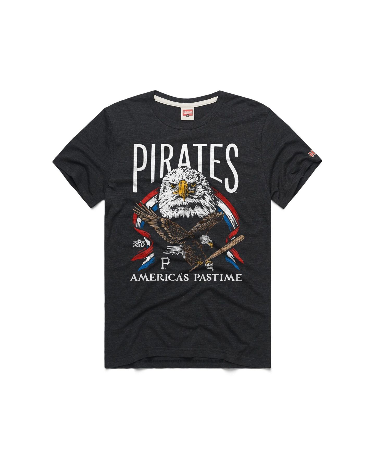 Мужская футболка Homage Charcoal Pittsburgh Pirates America's Pastime Tri-Blend — фото 1