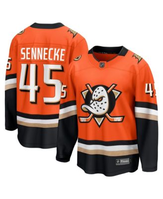 Men's Beckett Sennecke Orange Anaheim Ducks Home Breakaway Jersey