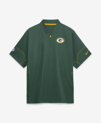 Men's Green  Bay Packers Sideline Short Sleeve Quarter-Zip Coaches Jacket