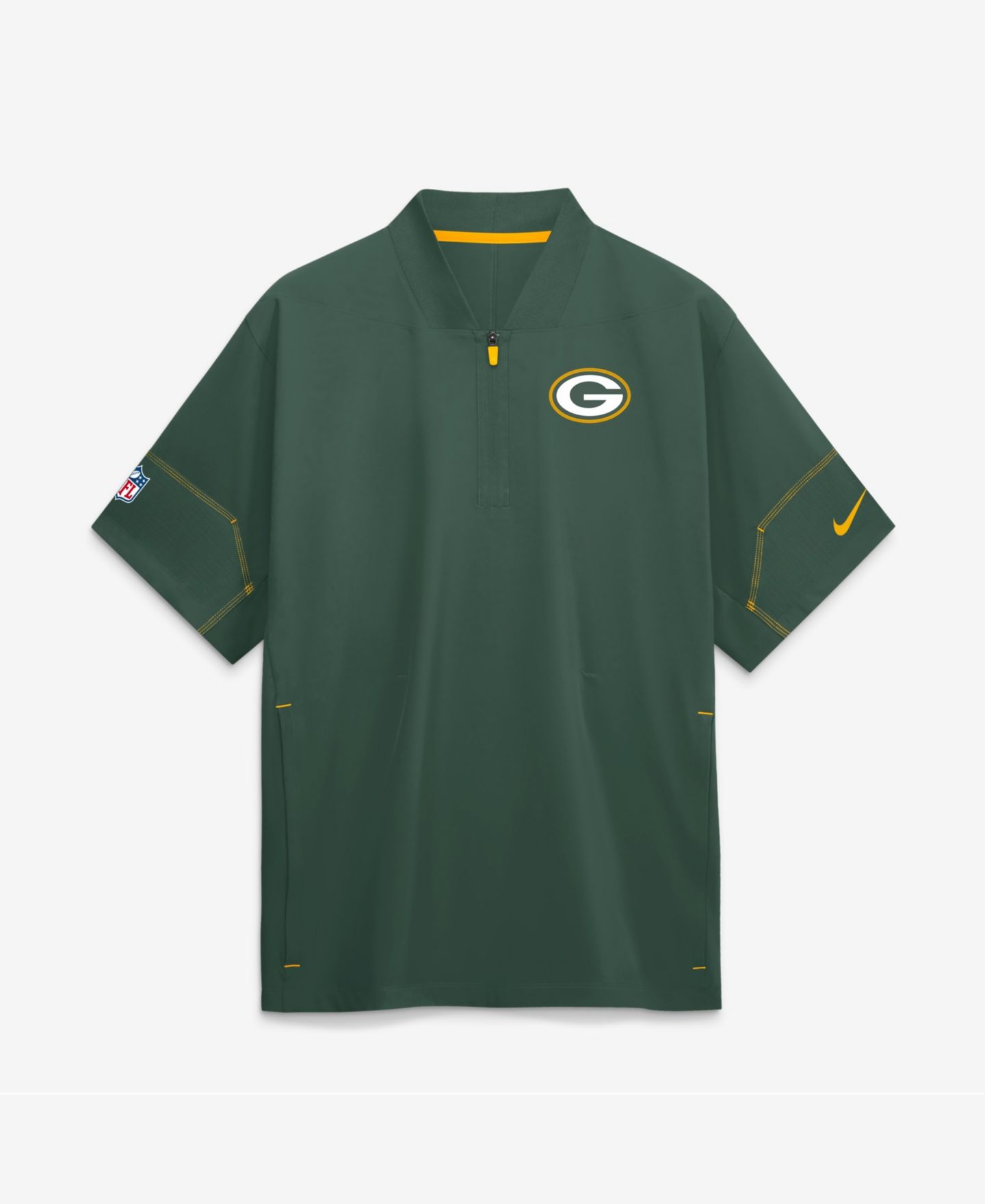 Мужская куртка Nike Green Bay Packers Sideline Short Sleeve Quarter-Zip Coaches — фото 1