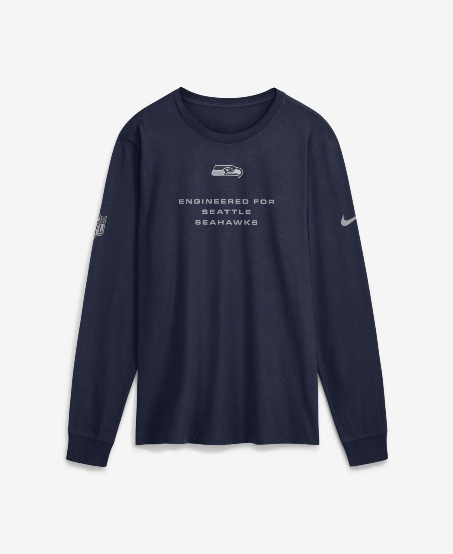 Men's College Navy Seattle Seahawks Sideline Bold Arch Star Dri-FIT Long Sleeve T-Shirt