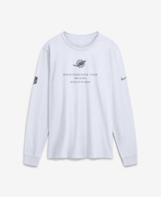 Men's White Miami Dolphins Sideline Bold Arch Star Dri-FIT Long Sleeve T-Shirt
